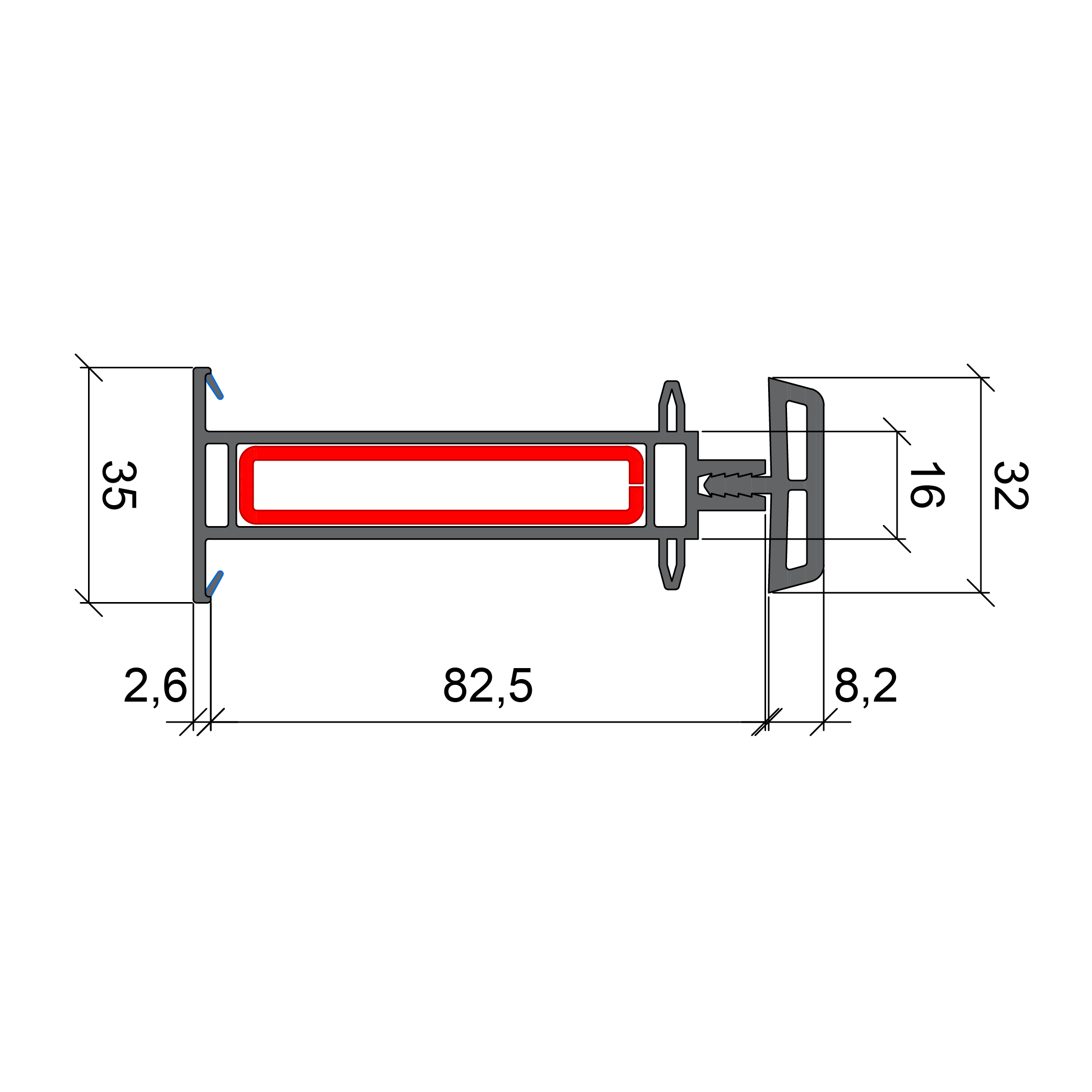 Statik-Kopplungsprofil 6281 (Gealan S 9000)